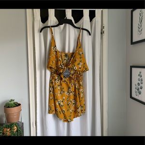 Zaful Yellow Floral Romper